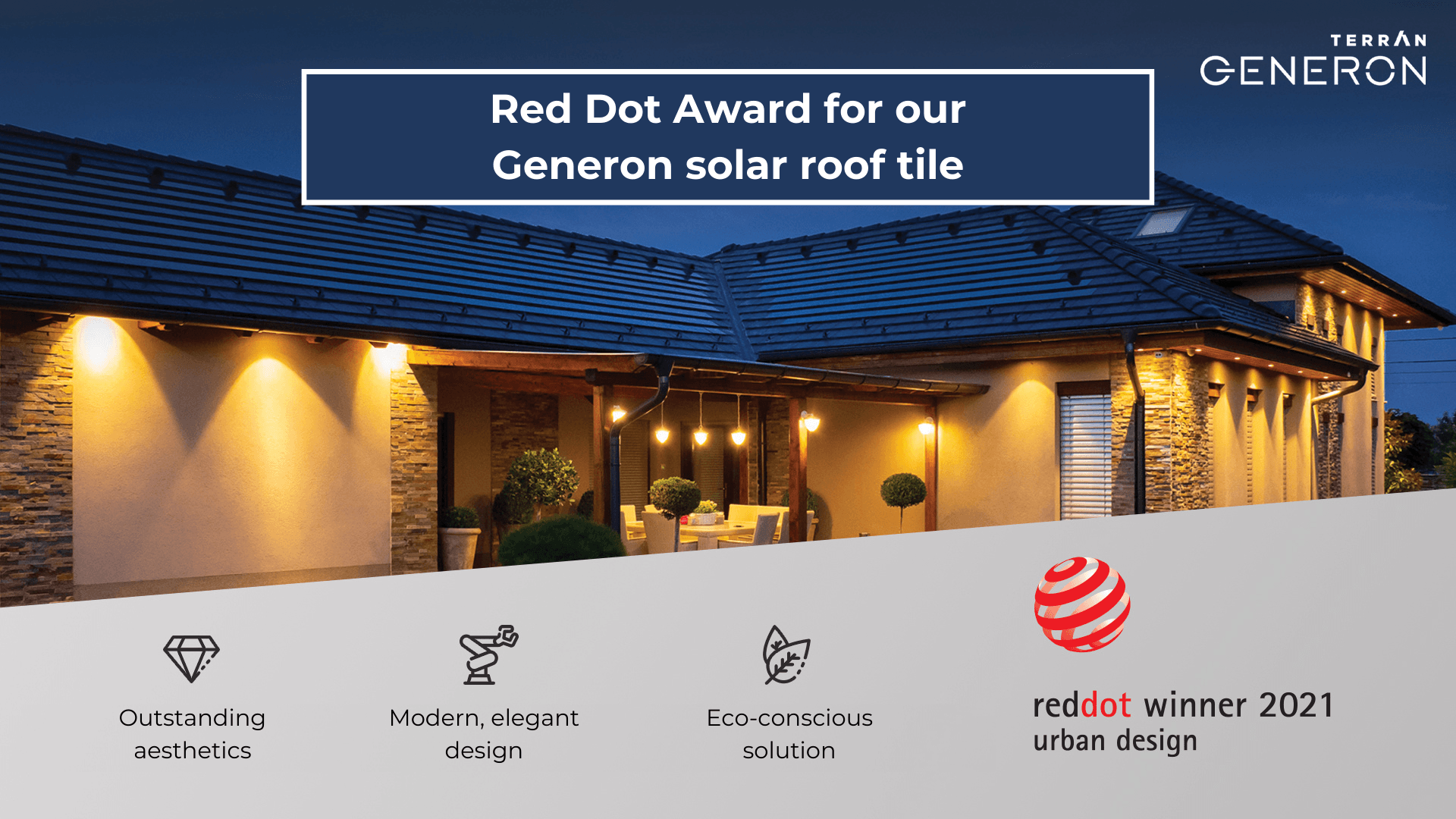 Red Dot Award for our Generon solar roof tile