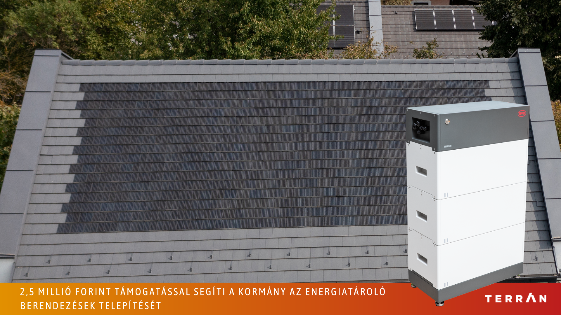 2,5 millió forint támogatással segíti a kormány az energiatároló berendezések telepítését